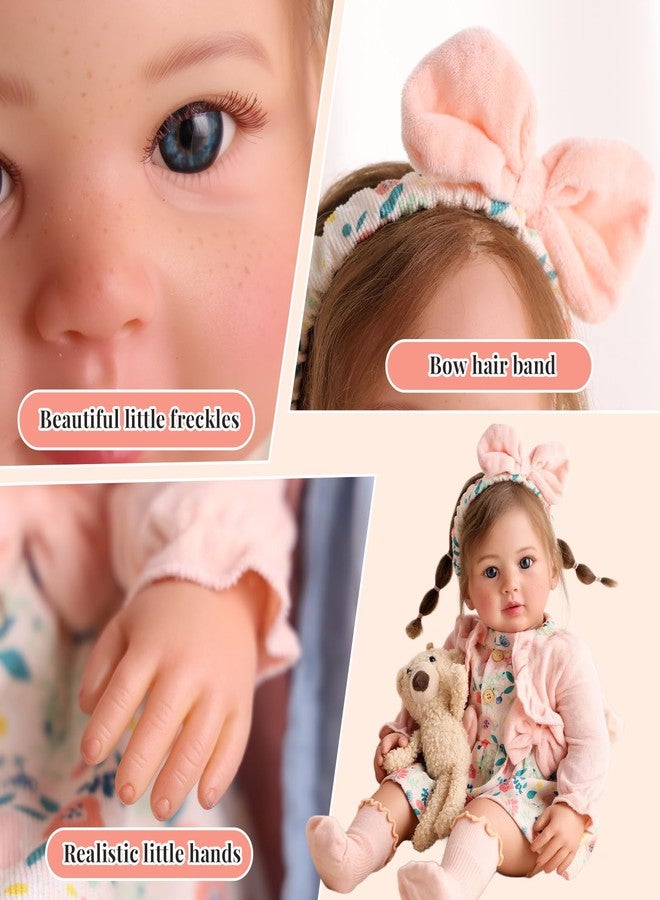 BABESIDE 24 Inch Lifelike Reborn Baby Dolls, Realistic Baby Doll Girl Reborn Toddler Soft Body Cute Real Life Baby Dolls Ideal Gift for Kids Age 3+ Pretend Play and Collectors - Image 3